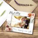15x10cm Floral Autumn Wooden Picture Frame - Autumn Leaves Pattern Design - Tabletop Display, Gift For Friends, College, Home & Office Decoration & Supplies, Horizontal - A01