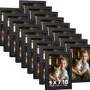 HappyHapi 5x7 Picture Frames Set of 18, Black Photo Frames, Display Pictures 5x7 without Mat or 4x6 with Mat, Wall Hanging Photo Frame or Tabletop Display