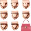Alunsito 8 Pack Purse Locks Handbag Closure Fasteners Clip Twist Locks Fasteners Metal Hardware Clasp Buckles for DIY Wallet Shoulder Bags Craft Briefcase Making (Rose Gold)