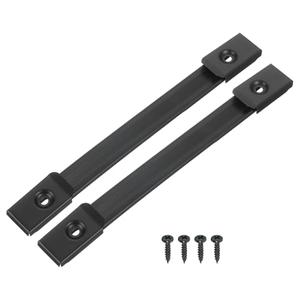 uxcell 9.7 Inch Speaker Handle Pull Cabinet Grasp Strap Style Spring Steel Handle with Screw Black 2Pcs