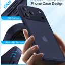 for iPhone 17 Pro Max Case, [Ribbed Non-Slip Sides] [Military-Grade Drop Protection] [Full Camera Protection] Anti-Yellow Soft-Touch Shockproof Slim Phone Case for iPhone 17 Pro Max, TitaniumBlue