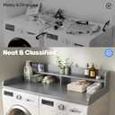2-Tier Washer and Dryer Countertop with 2.75" H Guard,54" W x 27.5" D Laundry Countertop Cover with Non-Slip Pad,Large Space Laundry Topper for Folding Clothes Over Washer and Dryer-Gray