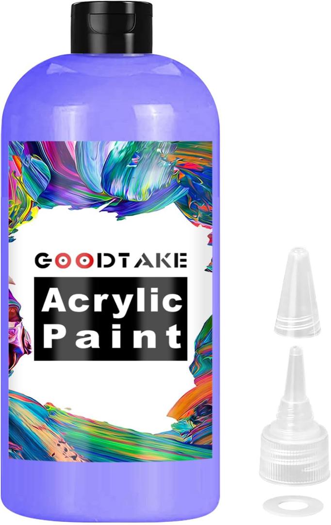 GOODTAKE Acrylic Paint, Purple Color Acrylic Paint Bottle, Rich Pigments, Non Toxic, Paints for Multi Art Surface, Beginners and Kids Painting on Rocks Crafts Canvas Wood Ceramic (Purple, 7 Fl Oz) (7 Fl Oz (Pack of 1))