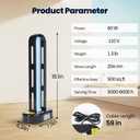 UV Light Sanitizer, 60W Ultraviolet Light with Ozone, UV Lamp with Remote Control & 3 Speed Timings, Home Disinfection Device, Dust Mites Remover, Ultraviolet Sanitizer for Room, Home, Hotel, Office