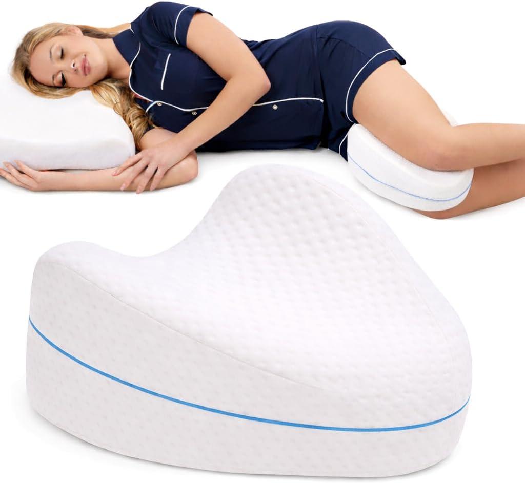 Contour Legacy Leg & Knee Foam Support Pillow for Side Sleepers Soothing Relief for Back, Hips, Knees, Joints, Nerves & Muscles, 1 Pack