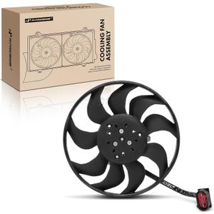 A-Premium Engine Radiator Cooling Fan Assembly with Brushless Motor Compatible with Select Porsche Models - 911 2012-2016, Boxster 2013-2016, Cayman 2014-2016 - Replace# 99162493901, 99162493902