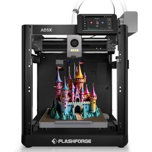 FLASHFORGE AD5X Multi-Color 3D Printer with IFS, 600mm/s High Speed, 300C High Temp Direct Extruder, Fully Auto Leveling, All Metal CoreXY,4-Color Printing for PLA-CF,PETG-CF, 220x220x220mm