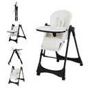 6-in-1 High Chair | Convertible Baby High Chair for Newborn to Toddler | Easy-Clean, Foldable & Adjustable with Removable Tray, Black White