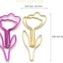 48 Pcs Metal Paper Clips Set - Multicolored Rose-Shaped Cute Paperclips for School and Office File Organization, Suitable for Party and Wedding Decor (ROSEFLOWER)
