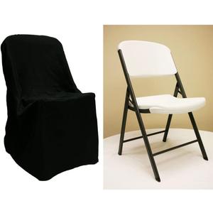 1 Pc, Lifetime Folding Chair Cover - Black Fit Plastic Folding Chair For Weddings, Birthday Celebrations, Dinner Parties