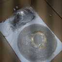 ALICE HOUSE 8-inch Modern Pendant Light for Kitchen Island, Brushed Brass Finish, Crack Glass Farmhouse Hanging Light Fixtures for Bathoom, Entryway and Hallway AL4601-P1