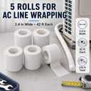 5 Rolls 2.4 in x 42 ft Each Air Conditioner Pipe Wrap Tape, PVC AC Line Set Tape, Weather-Resistant Tubing Protective Wrap for Mini Split Lines, Wires and Cables