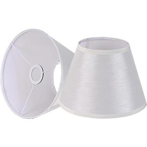 Small Empire Lamp Shade Set of 2 White Linen,5.91" Top x 10.24" Bottom x 7.48" H, Fits E26 Sockets with Fixing Rings (Not for UNO Fitting),Replacement for Table Lamps(Assembly Required)