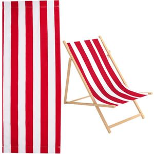 GORGECRAFT 1pcs Red & White Striped Beach Sling Chair Replacement Canvas, 435*1150mm, Modern Style, Portable, Outdoor Use