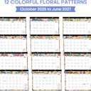 3 x Desk Calendar 2026-2027, 21-Month Calendar Runs Unitl June 2027, Large 17" x 12" Monthly Desktop & Wall Calendar for Home & Office - Botanic Whimsy