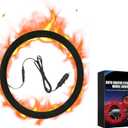 Heated Steering Wheel Cover, Car Steering Wheel Heater, Winter, OD 14.5-15 Inch, Suitable for Standard Size Cars, Trucks, Vans, SUVs