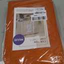 MIULEE Orange Curtains 90 Inch Length 2 Panels for Bedroom Living Room, Soft Thick Linen Textured Window Drapes Semi Sheer Light Filtering Back Tab Rod Pocket Burlap Look Fall Boho Decor