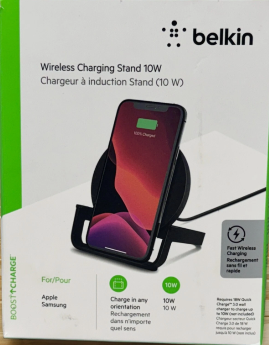 Belkin Wireless Fast Charging Stand with Bluetooth Speaker 10W Qi Black Belkin Wireless Fast Charging Stand with Bluetooth Speaker 10W Qi Black