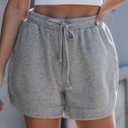 luvamia Sweat Shorts for Women High Waisted Pull On Elastic Waist Loose Fit Comfy Lounge Casual Summer Athleisure Shorts (Gray, L)
