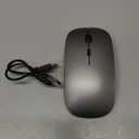 Slim Silent Wireless Mouse, Rechargeable Ultra-Thin Ergonomic Design, 2.4G Portable Computer Mouse for Office, Home, Notebook, MacBook, Windows Jiggler, (BLACK 1)