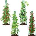 4 Pack 64" Tall Adjustable Obelisk Garden Trellis for Climbing Plants, Rust-Proof Pe Coated Metal Plant Trellis Support for Raised Beds, Potted Vines, Cucumbers, Tomatoes, Indoor Outdoor Use (4 Pack)