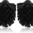 2PCS Toilet Bowl Brush Replacement Head, Toilet Brush Head Replacement with Durable Stiff Bristles, Cleaning Tool for Home Hotel Bathroom (Black)