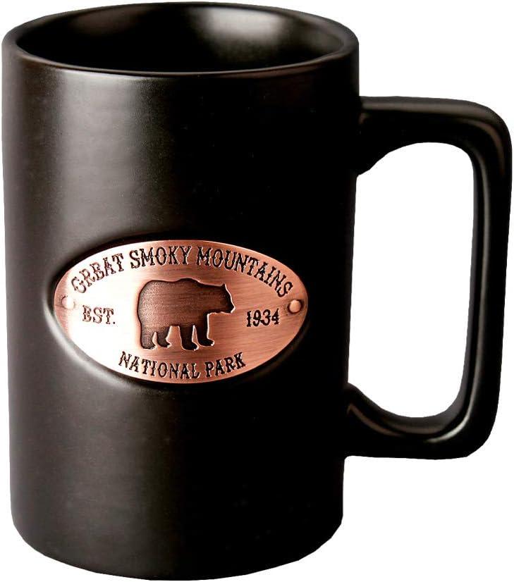 Americaware 15 oz Black Matte Smoky Mountains Copper Medallion Mug