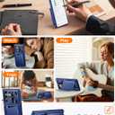 Vizvera for Samsung Galaxy S25 Ultra Case Wallet RFID [Cards Holder][Camera Cover][Edge Raised] Full Body Rugged Shockproof Silicone Protective Phone Case for Galaxy S25 Ultra 6.9" 2025(Blue)