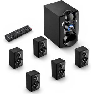 Bobtot Surround Sound Systems Wireless Rear Satellite Speakers, 1000W Peak
Deep Bass 8 inch Subwoofer 5.1/2.1 Channel Home Theater System with ARC Optical Bluetooth Karaoke Input