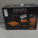 KRUPS 4-Slice Belgian Waffle Maker: Stainless Steel, 5 Browning Levels, Audible Ready Beep, Removable Plates, 1200W, Silver/Black, Large Waffle Maker Family Size, Great for Family Breakfasts