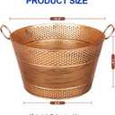 Beverage Tub Ice Bucket for Party, Thick Metal Galvanized Tub Drink Buckets, Beverage Bucket with Handles, Drink Bucket for Indoor & Outdoor Parties (2PCS Copper)