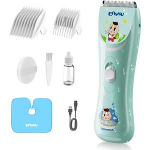 ENSSU Baby Hair Clippers, Lower Noise Haircut Trimmers for Children with Autism and Sensory Sensitivity, Babies Infant Kids Waterproof Hair Cutting Kits (Light Green)