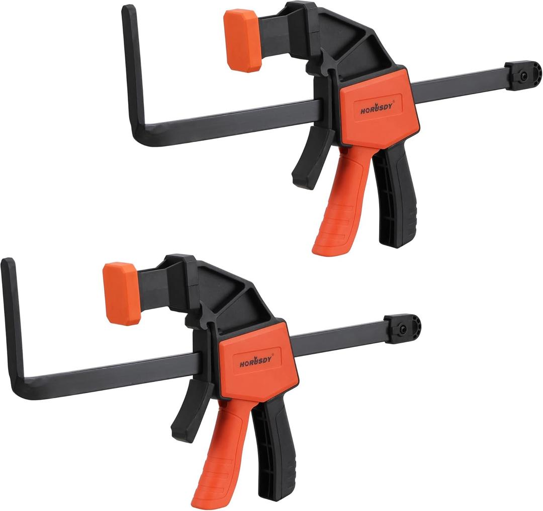 HORUSDY 2 Pieces Strong Hold Track Saw Clamps 6-Inch, Quick Release Track Saw Guide Rail Clamp for Woodworking, Circular Saw Guide Rail System, Durable with 150 LBS Load Limit & Easy Operation