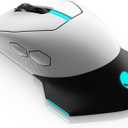 Alienware Wired/Wireless Gaming Mouse AW610M - 16000 DPI, Optical Sensor, Ambidextrous, 7 Buttons, 3-ZONE 16.8m AlienFX RGB Lighting, Edge-Free Design, Ergonomic - Lunar Light