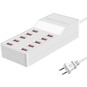 MaxLax USB Charger Station,10-Port 50W/10A Multiple USB Charging Station with Smart IC Technology,Multi Ports Charger Charging for SmartphonesTabletsand Other Devices.