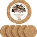 13 in Round Woven Plate Chargers Set of 6, Boho Farmhouse Rustic Woven Placemats for Dining Table Decor, Rattan Wicker Table Mats Chargers for Dinner Plates Jute Braided Place Mats