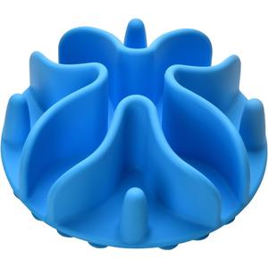 Slow Feeder Dog Bowls Insert, Silicone Slow Feeder Bowl with Strong Suction Cups Perfect for Stainless Steel Glass Ceramic Dog Bowls (Blue, Small Size) (Small(3.9in))