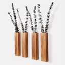 4-Pack Wood Wall Planters for Fake Plants and Dried Flowers Stems, 12" Slim Modern Wooden Vases Wall Decor for Living Room, Bedroom, Bathroom, Apartment (Brown-4pack)