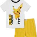 Boys Pajama Set 2 Piece - Mario, Sonic, Pokemon, Scooby Doo - Short Sleeve Top & Shorts Pajama Set - Kids & Toddler Pajamas (10)