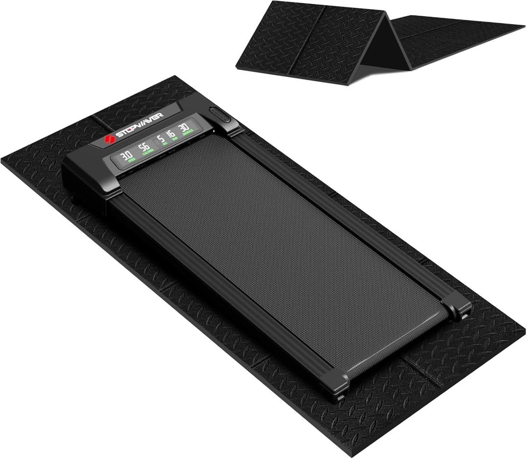 Walking Pad Mat for Carpet, Treamill Mat for Hardwood Floors, High Density, 1/4 Thickness, Folable, Floor Protection Mats for Bike, Elliptical, Treadmill, 