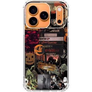 Qimulgociz Halloween Mystical Art Collage Phone Case for iPhone 17 Pro Max, Retro Aesthetic Halloween Pumpkin Phone Cover, Trendy Design TPU Bumper Case