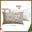 Artscope Christmas Oh Holy Night Merry Bright Jesus Wreath Throw Pillow Covers 12x20 Inch Set of 4, Winter Hoilday Christmas Decoration Pillow Cases for Home Sofa Couch Decor-Grey