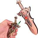 Cool Stuff Dragons Swords Metal Custom Lighter, Unique Gifts for Men Fireplace Candles Camping BBQ,Reusable & Inflatable Torch Lighters, Suitable for Boys & Men(No Gas)(Red Copper)