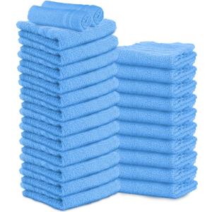 100% Cotton Salon Towel Set of 24|400 GSM|Soft Hand Towel|Bulk Hand |Cotton Salon Towels|Ideal for Spa Gym Bathroom Hotel|Absorbent||Not Bleach Proof|Quick Dry|Hand Towel 16 x 27 in|Blue