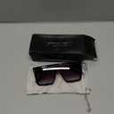 The Fresh Flat Top Square One Piece Sunglasses Sunnies Shades Goggle Siamese Lens (735803 Shiny Black, Grey Gradient)