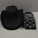 Zhanmai 12 Pcs Cowboy Hat & Bandana Set Western Costume Accessories for Cowboy Party Bulk Favors for Theme Party (Black)