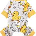 Dog Pajamas for Small Dogs Girl Boy Soft Cute Pet Pjs Fall Winter Warm Puppy Onesie Pet Clothes Stretchable Jumpsuits Puppy Sweaters Outfits for Chihuahua Yorkie Cat (Duck, XS)