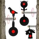 3 Pcs BB Gun Target Set Metal Animal Silhouette Bear, Bird and Rooster Shape Steel Spinner Target for Rifle Airgun Slingshot Outdoor Backyard Hunting Shooting