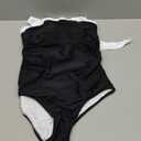 SUUKSESS Women Sexy Tummy Control One Piece Swimsuit Halter Retro Bathing Suit (Large, 68 Black White)