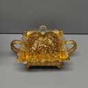 European Style Metal Fruit Plate, Vintage Fruit Basket Holder, Golden Decorative Snack Basket for Candy, Snacks, Dessert (Rectangular) (12.2" x 8.7" x 5.1")